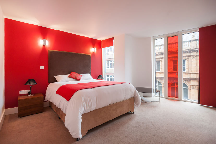 Bedroom in a KSpace Serviced Apartment in Sheffield