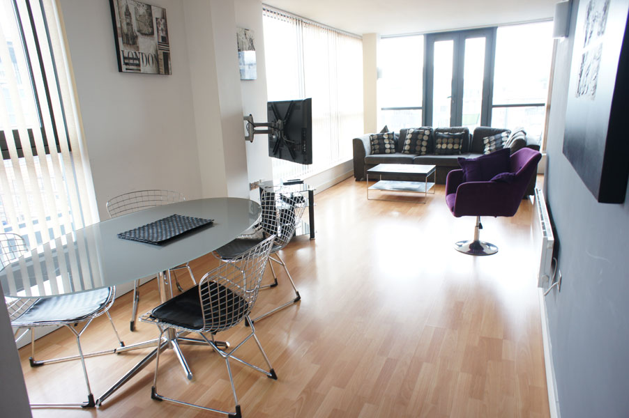 Living area in a KSpace Serviced Apartment in Sheffield WestOne