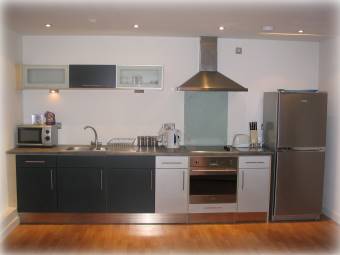 Kitchen in a one bedroom apartment