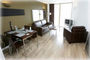 Lounge in a one bedroom KSpace Leeds apartment - Click to enlarge