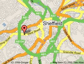 Map of Sheffield