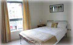 Bedroom in a one bedroom apartment