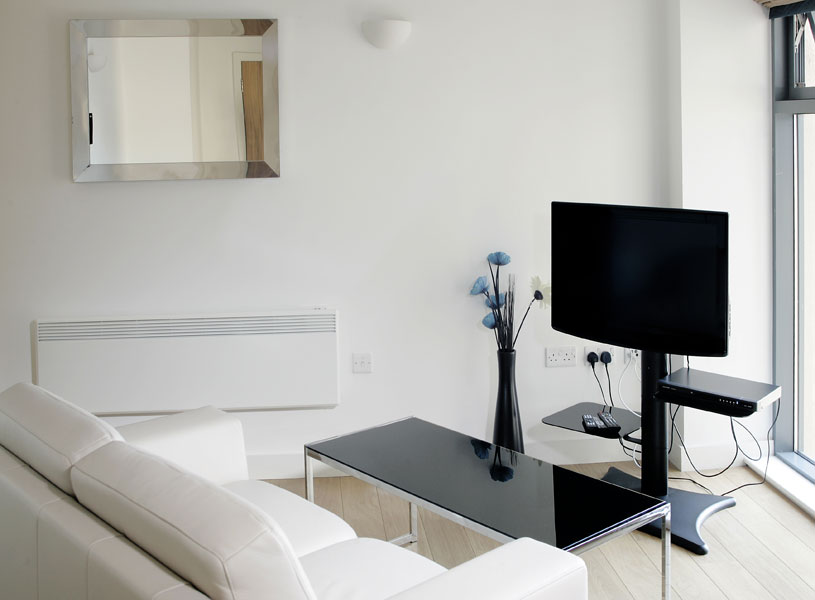 Living area in a KSpace Serviced Apartment in Leeds