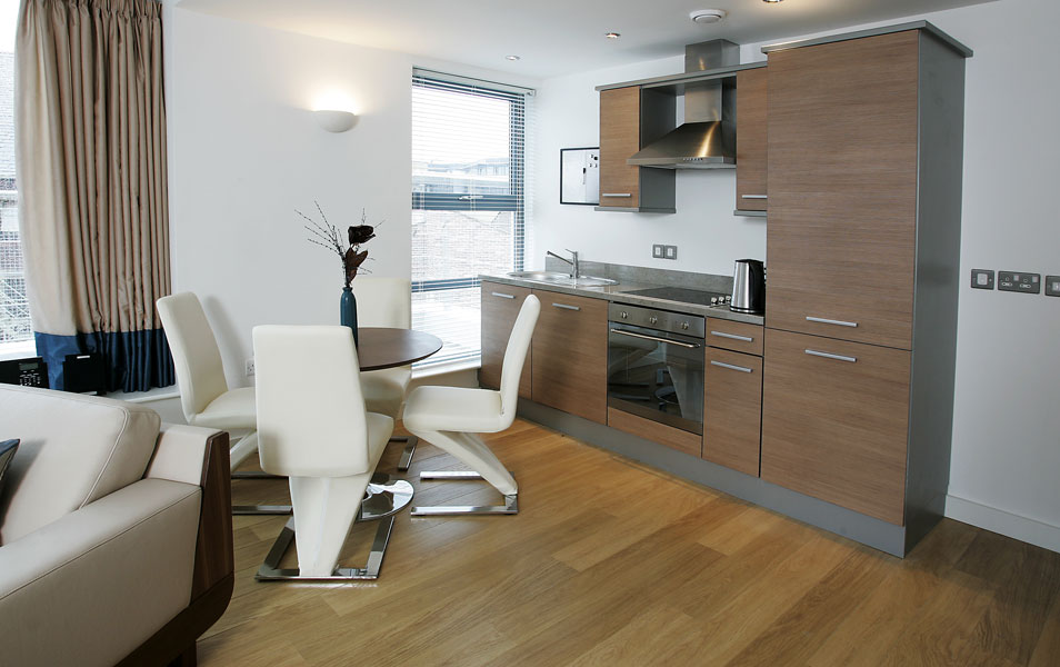 Kitchen in a KSpace Serviced Apartment in Leeds