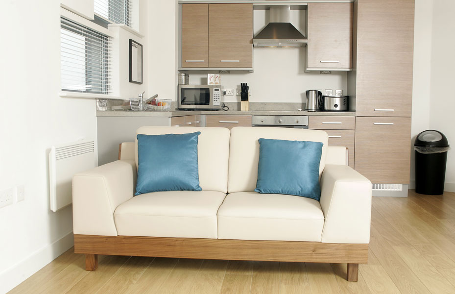 Kitchen in a KSpace Serviced Apartment in Leeds