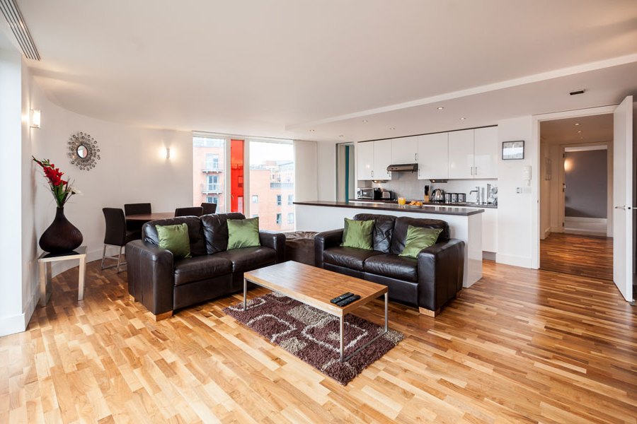 Living area in a KSpace Serviced Apartment in Sheffield