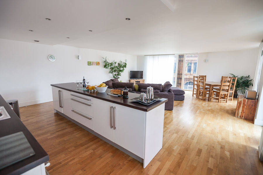 Living area in a KSpace Serviced Apartment in Sheffield