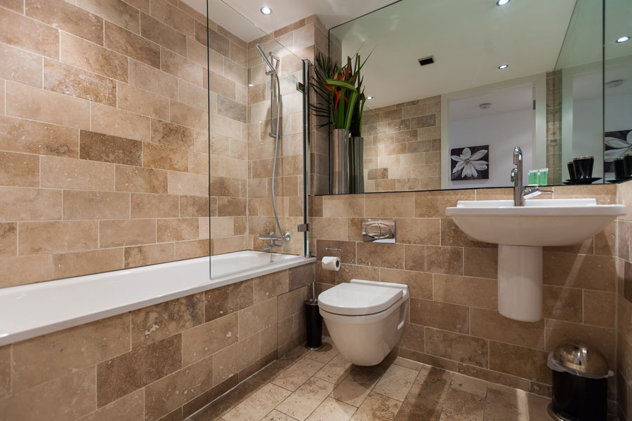 Bathroom area in a KSpace Serviced Apartment in Sheffield