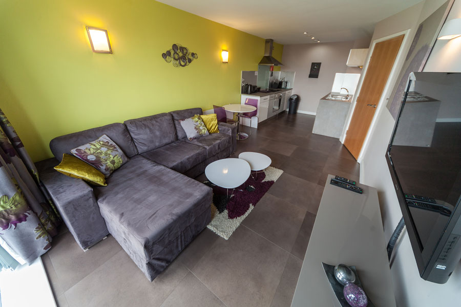 Living area in a KSpace Serviced Apartment in Sheffield WestOne