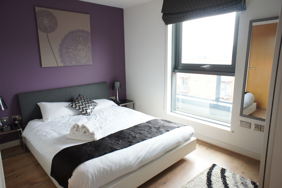 Bedroom in a KSpace Serviced Apartment in Sheffield WestOne